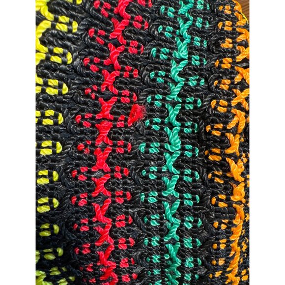 Vintage Black and Rainbow Crochet Tote - Picture 7 of 7